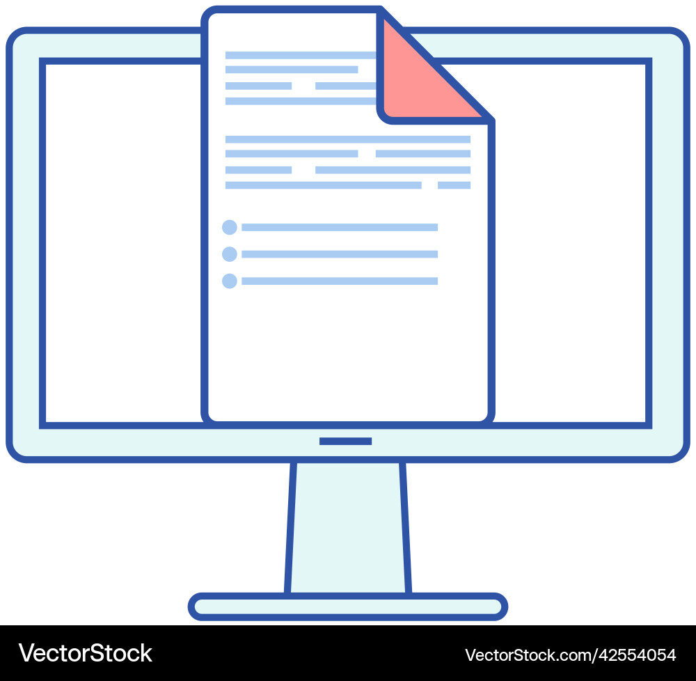 Accounting report document list on screen office Accounting report document list on screen office Vector Image