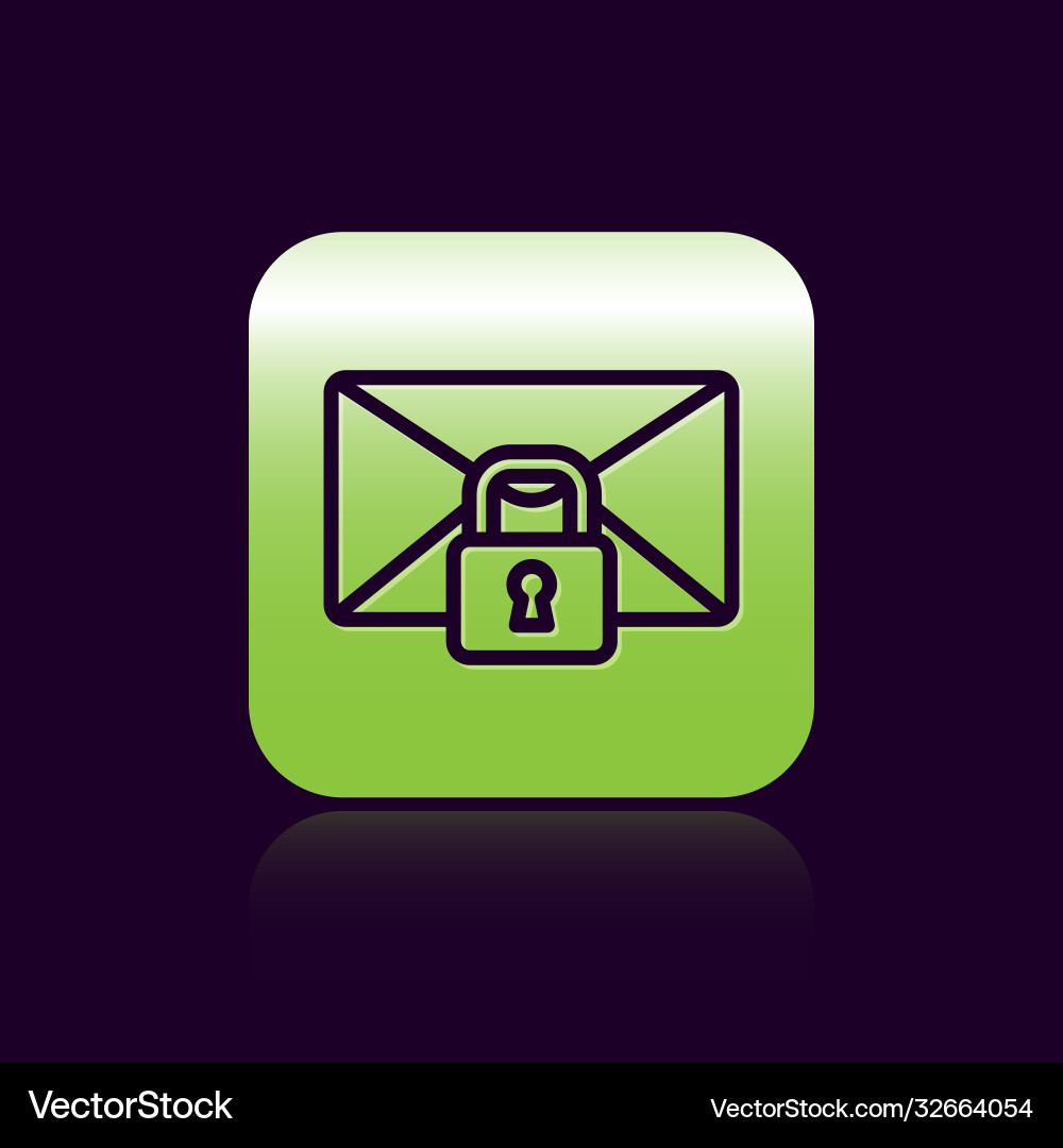 Black line mail message lock password icon Black line mail message lock password icon vector image