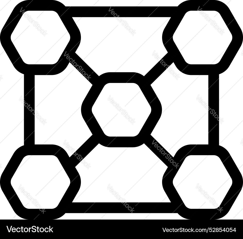 Blockchain network connecting hexagon blocks icon Blockchain network connecting hexagon blocks icon vector image