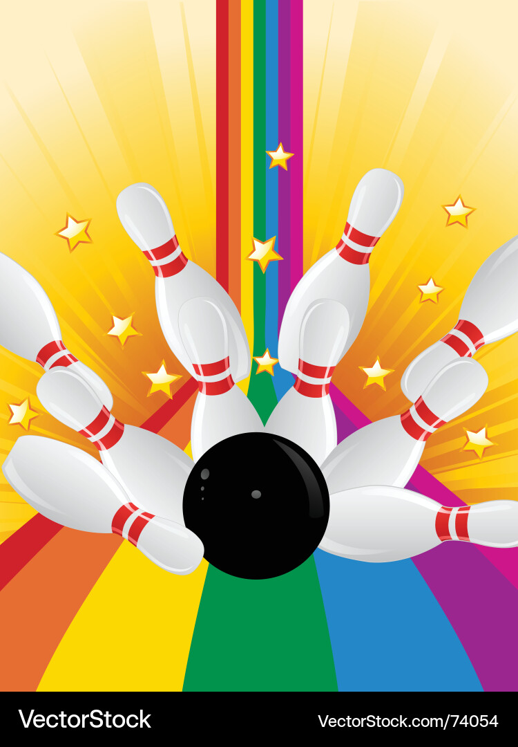 Bowling strike Royalty Free Vector Image - VectorStock