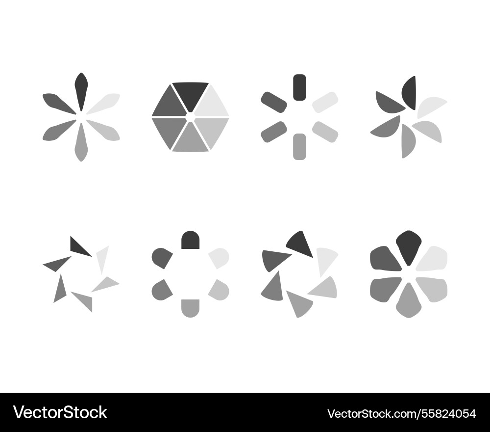Collection loading bar status icon set of loaded Vector Image