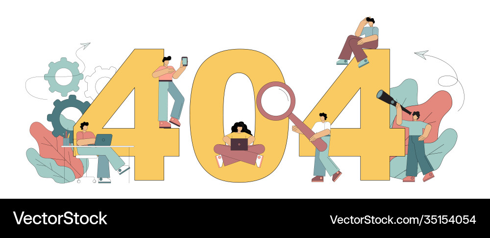 Concept 404 error page not found site Vector Image