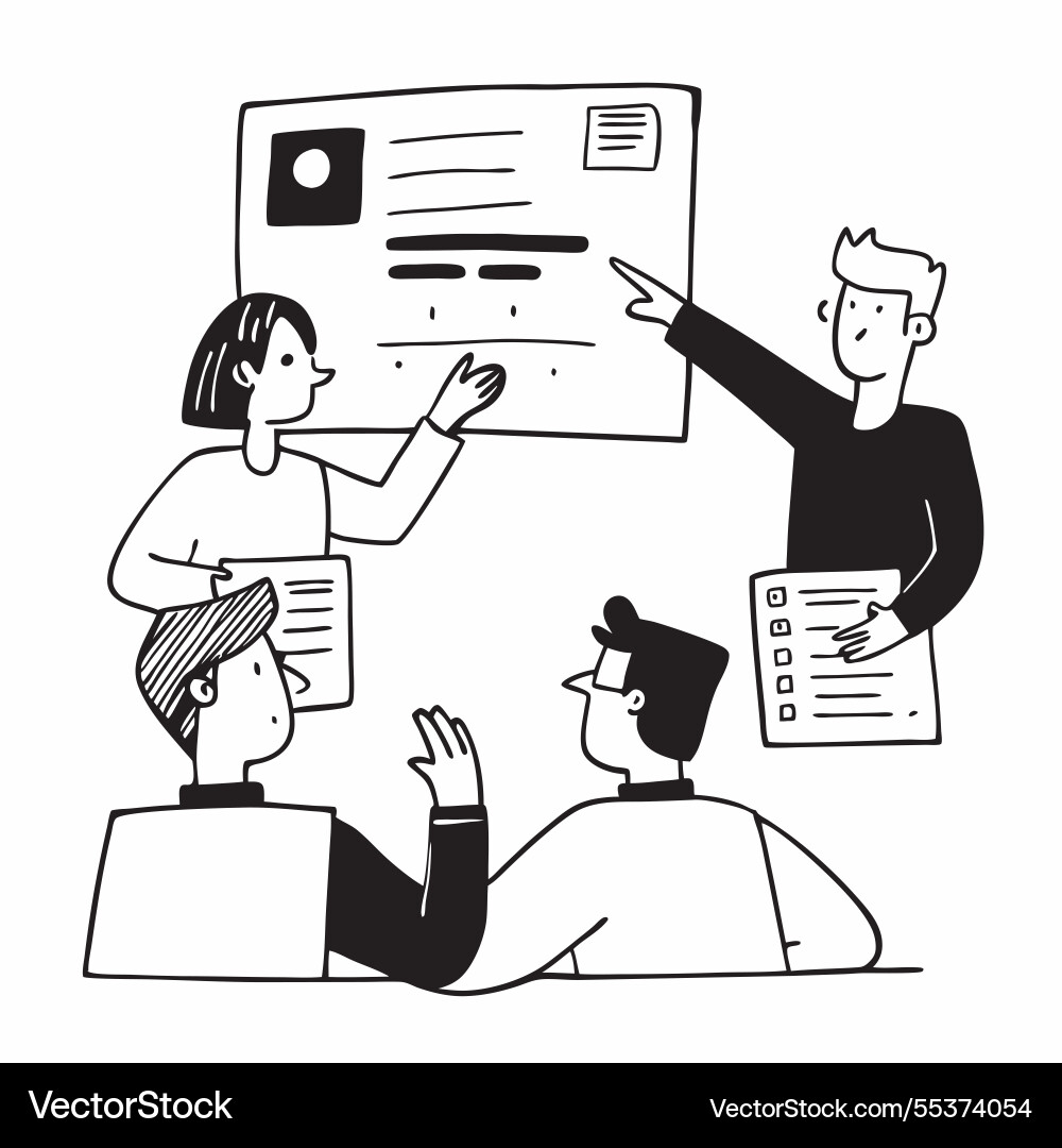 Flat design as project manager presenting Vector Image