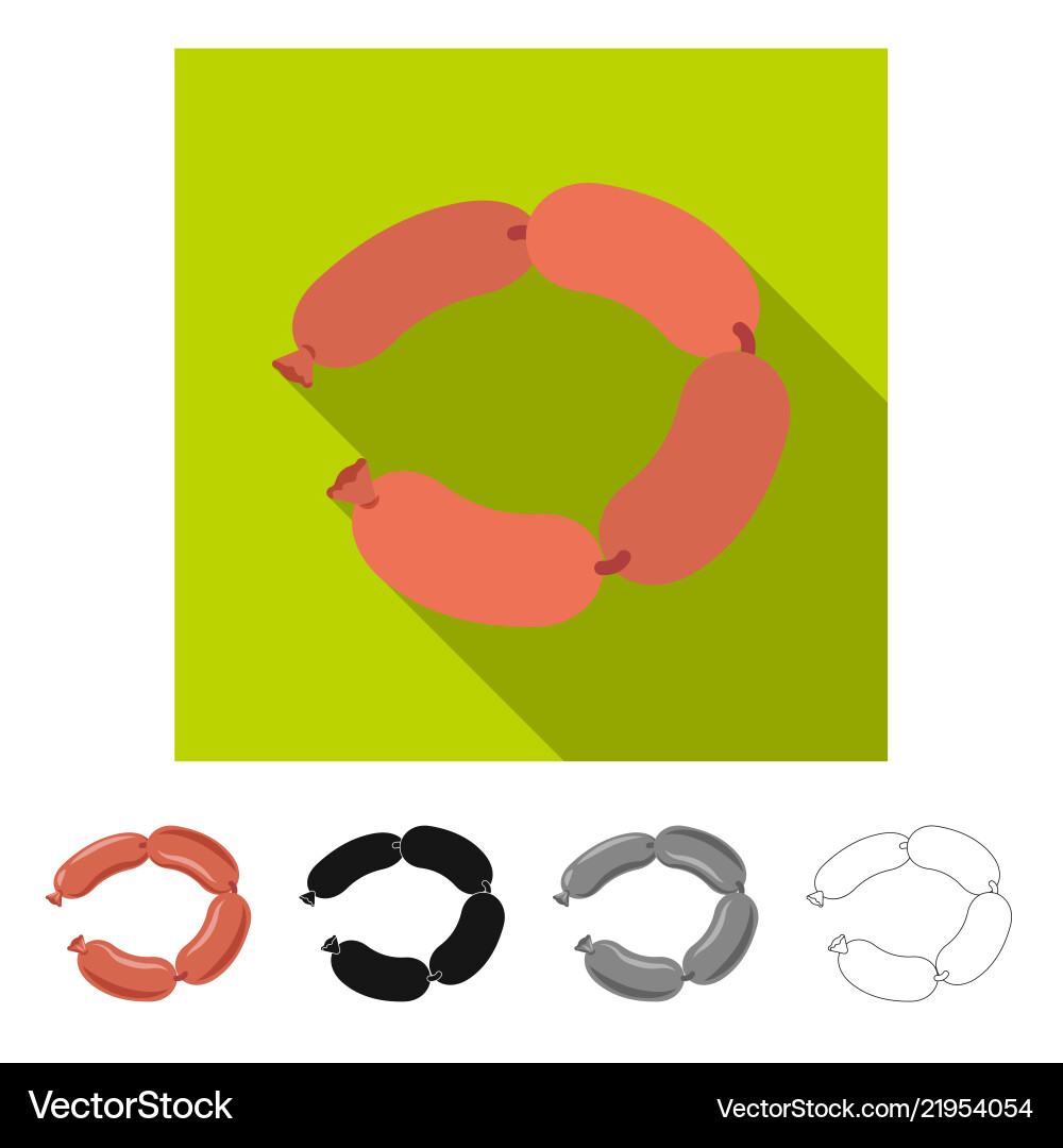 Isolated object of meat and ham icon collection Vector Image