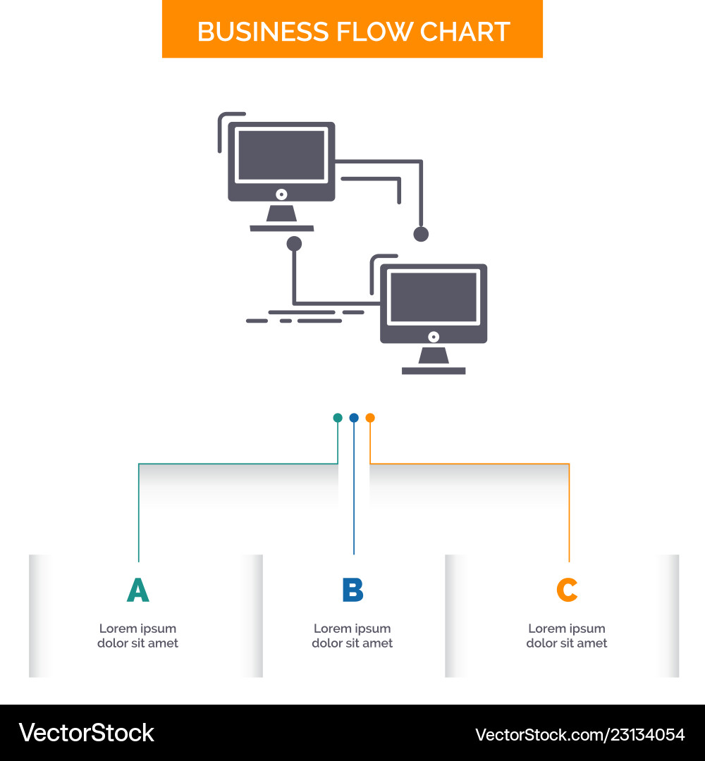 Local lan connection sync computer business flow Local lan connection sync computer business flow vector image