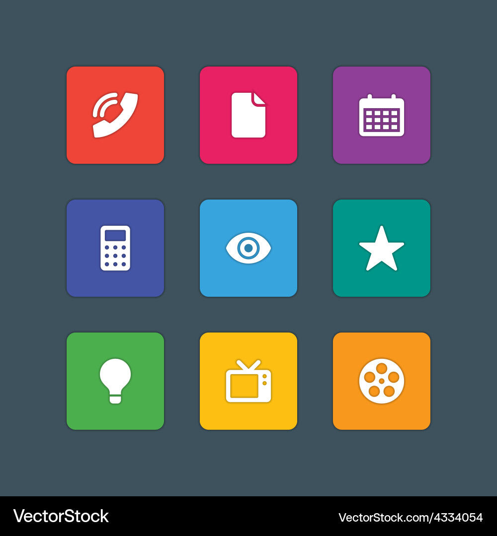 Material design style icons sign and symbols vector image