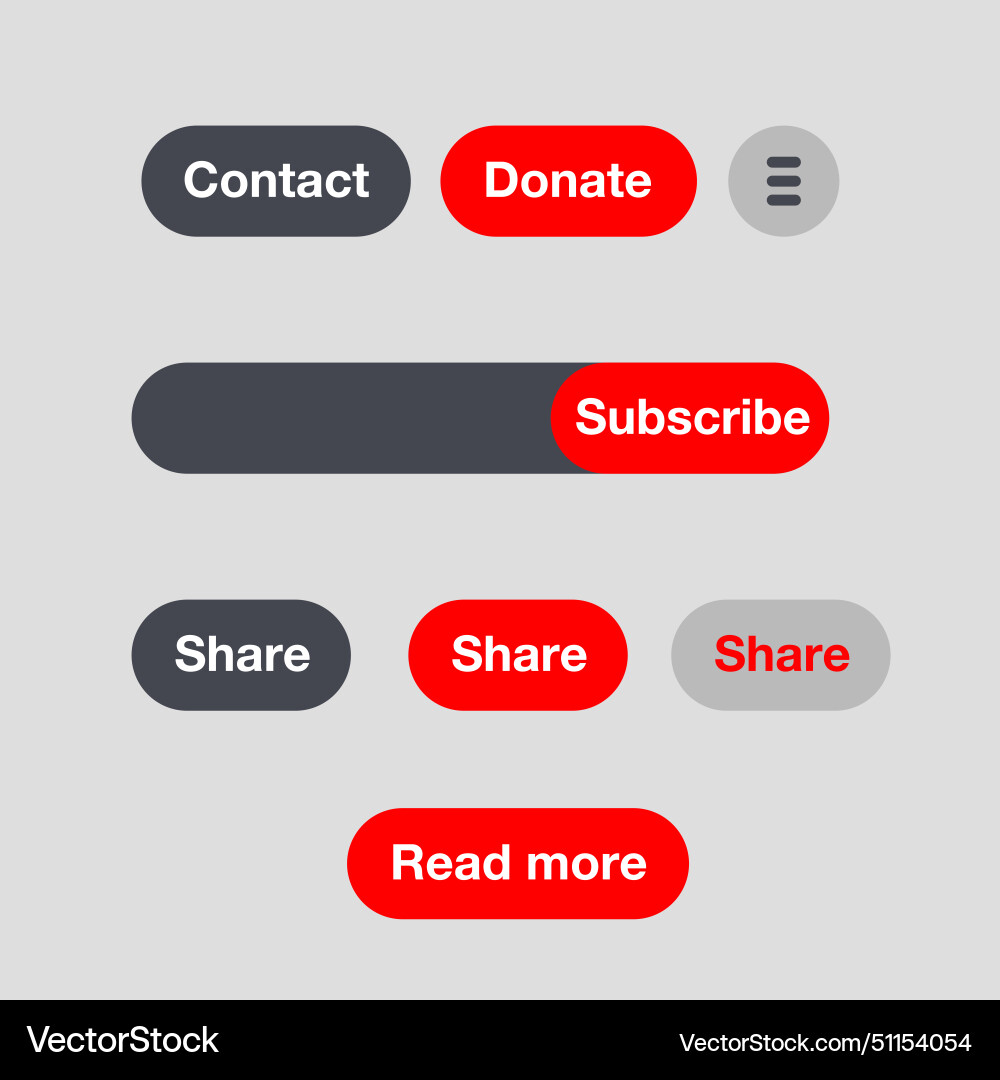 Modern web button set bright color vector image
