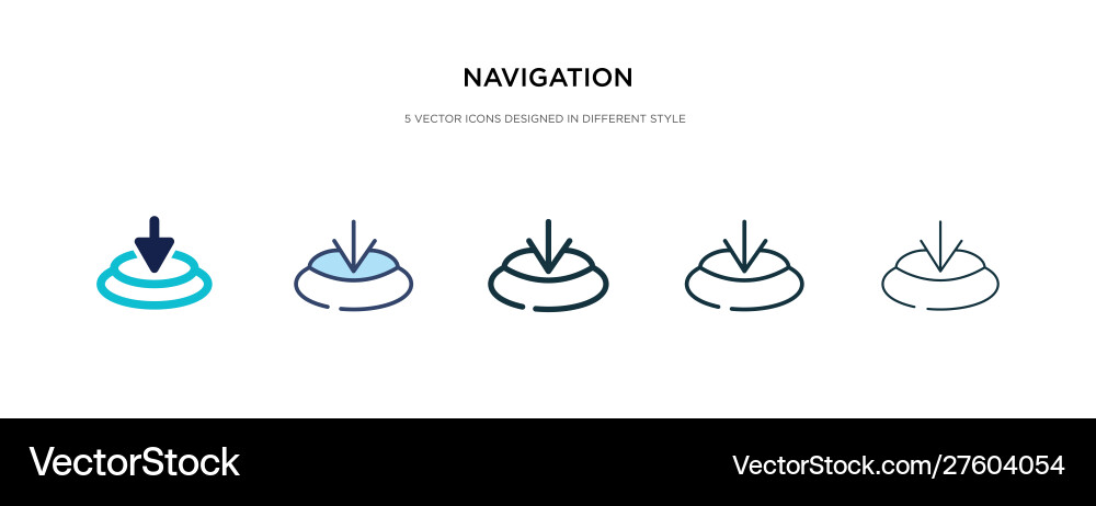 Navigation icon in different style two colored Vector Image