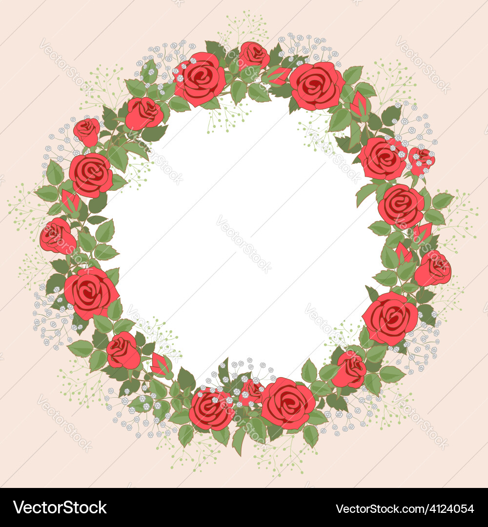 Rose wreath Vector Image