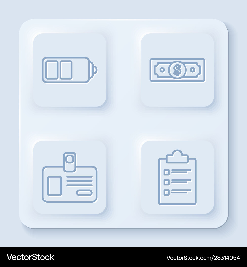 Set line battery charge level indicator stacks Set line battery charge level indicator stacks Vector Image