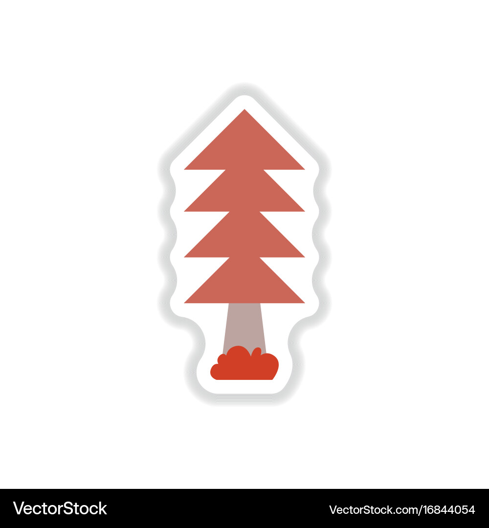 Set of labels with shadow tree icon vector image