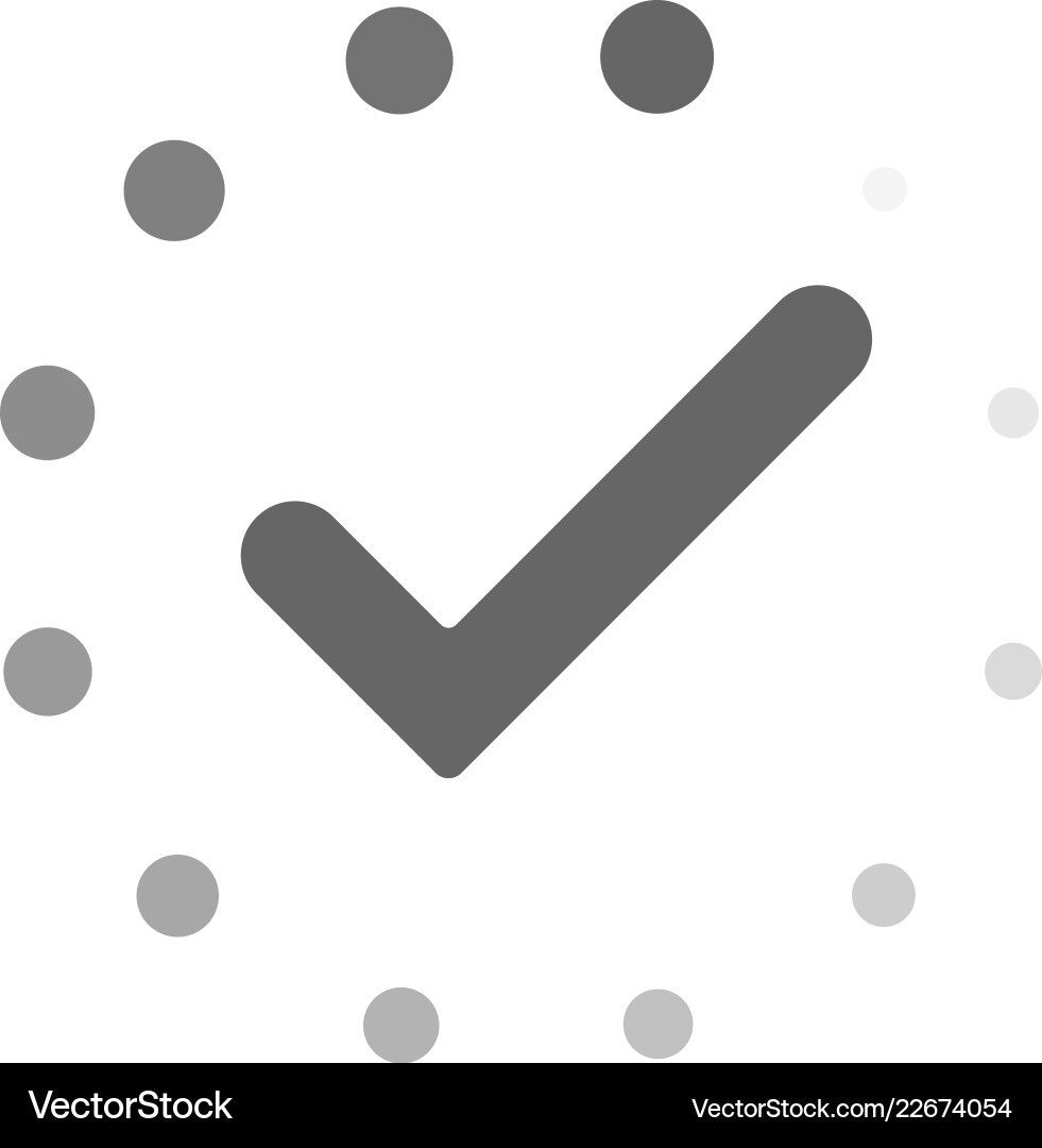 Task progress tick loader vector image