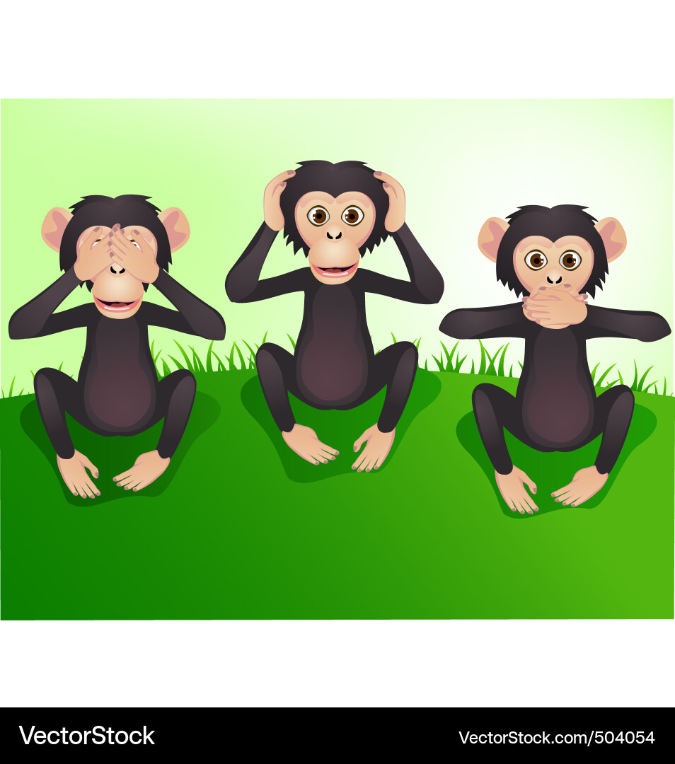 Three Wise Monkeys Vector Image
