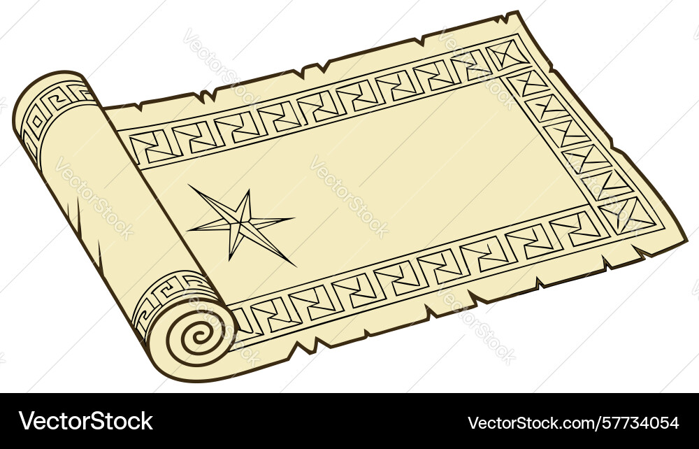 Unfurled blank vintage scroll ready for text Vector Image