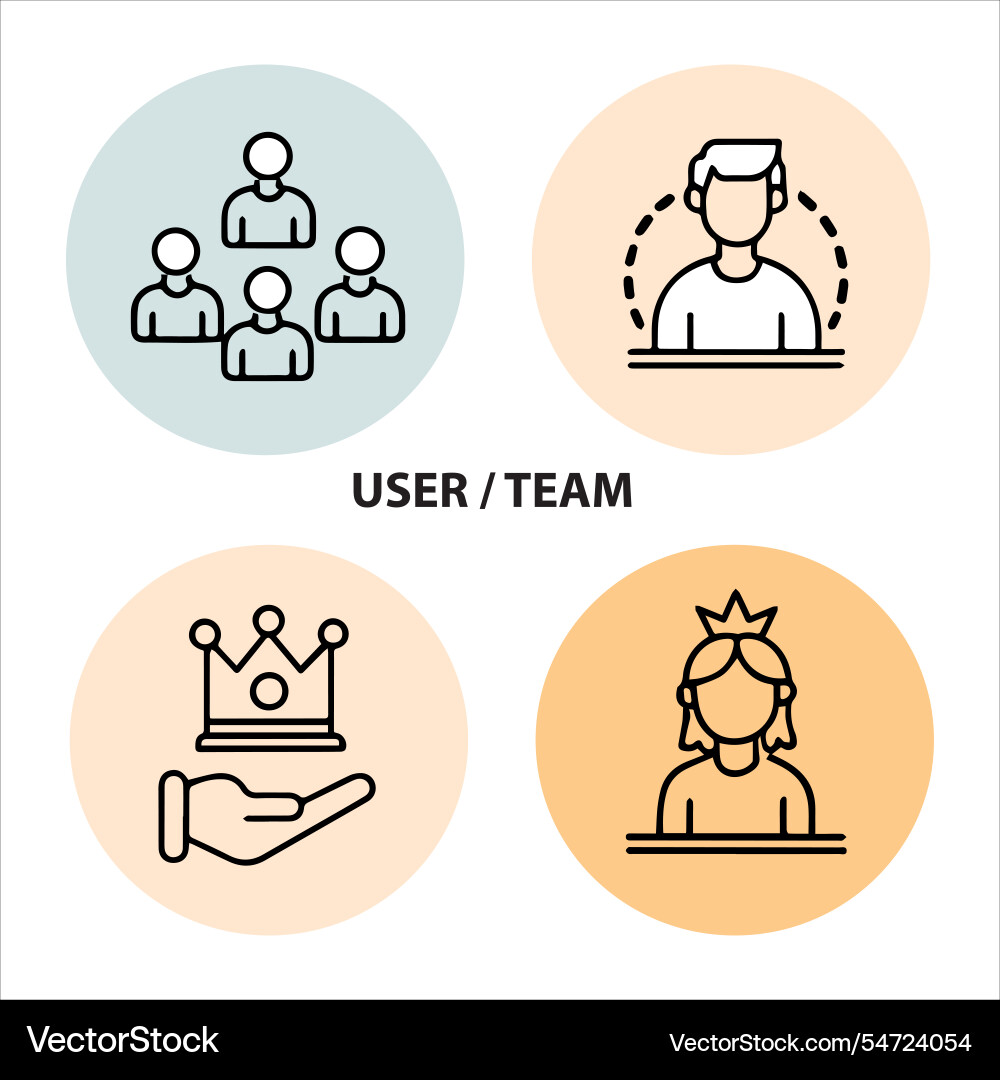 Web user team icons set file Web user team icons set file vector image
