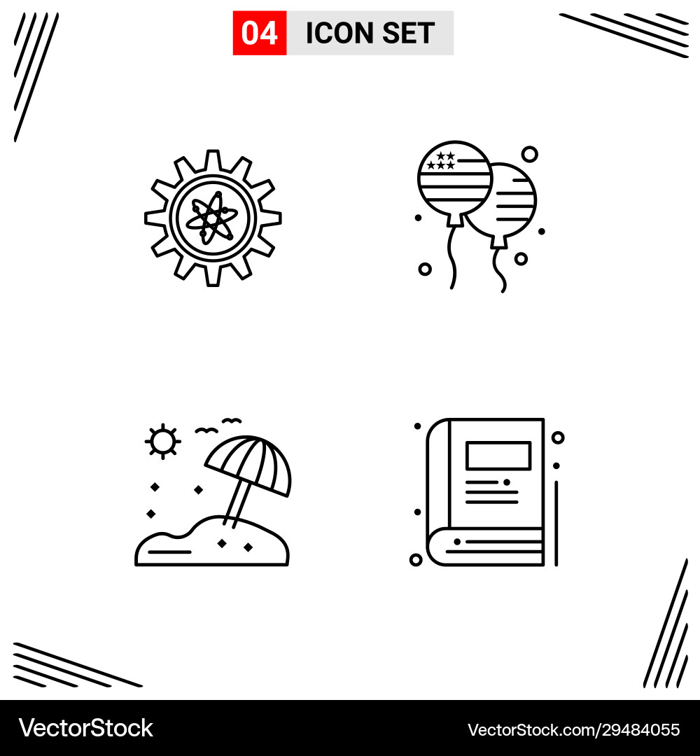 4 icons line style grid based creative outline 4 icons line style grid based creative outline vector image