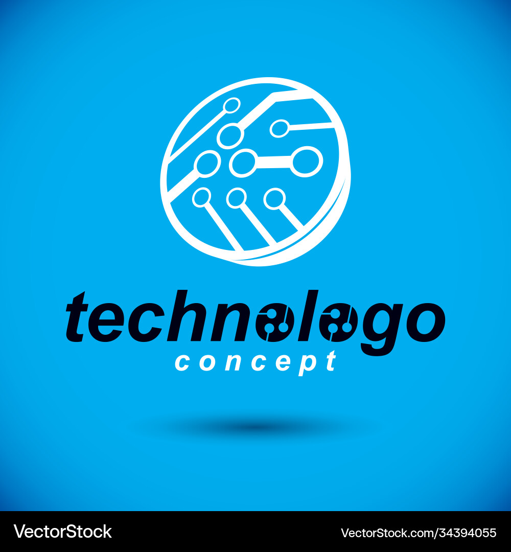 Abstract computer circuit board round technology Vector Image
