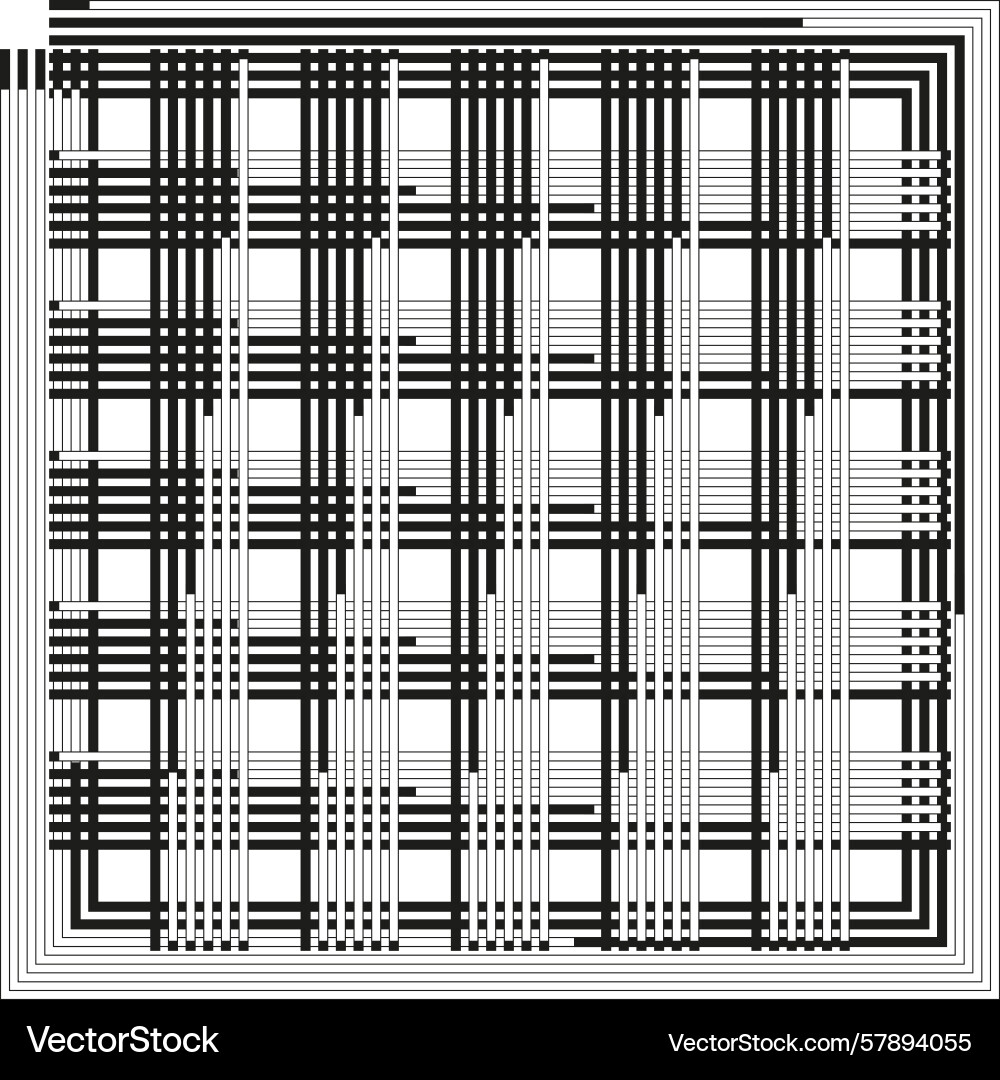 Abstract grid pattern distorted checkerboard vector image