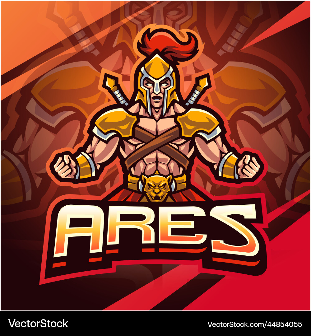 Ares esport mascot logo design Ares esport mascot logo design vektorbild
