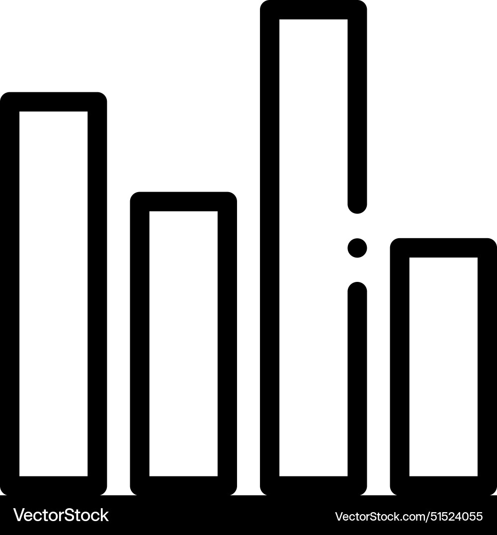 Bar chart icon thin linear style design isolated Bar chart icon thin linear style design isolated Vector Image