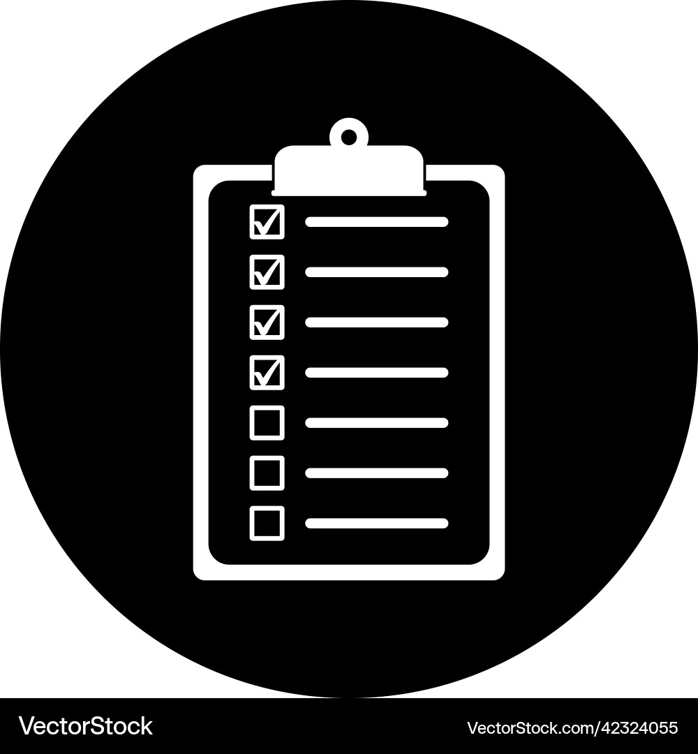 Checklist icon rounded button style eps vector image