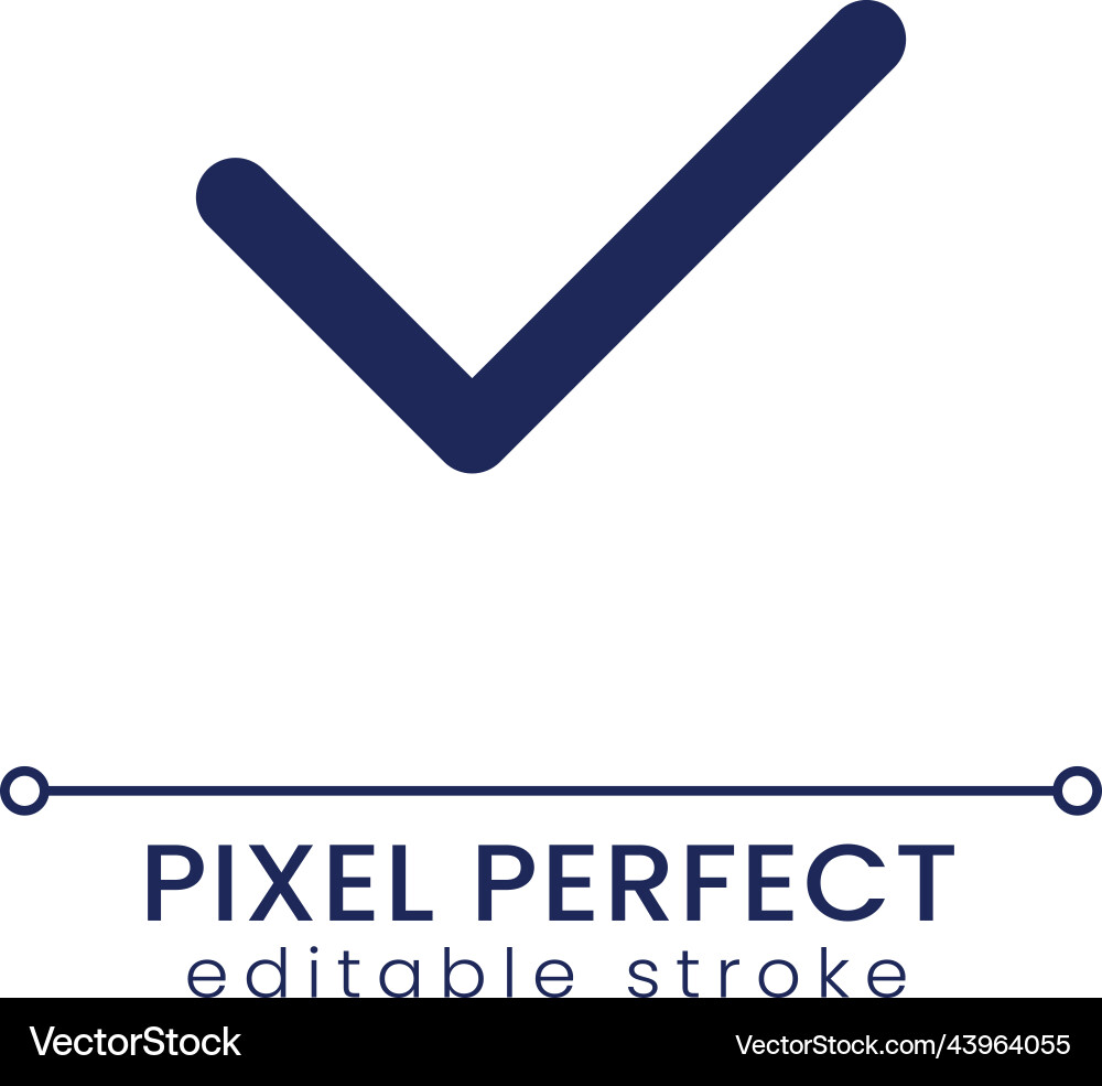 Checkmark pixel perfect linear ui icon Vector Image