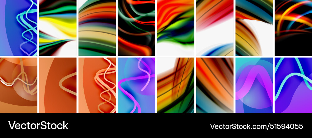 Collection of abstract background with waves Collection of abstract background with waves Vector Image