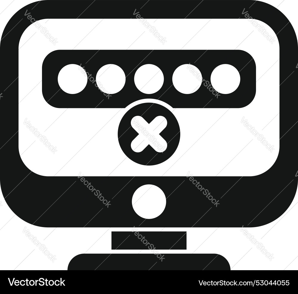 Computer security alert showing wrong password vector image