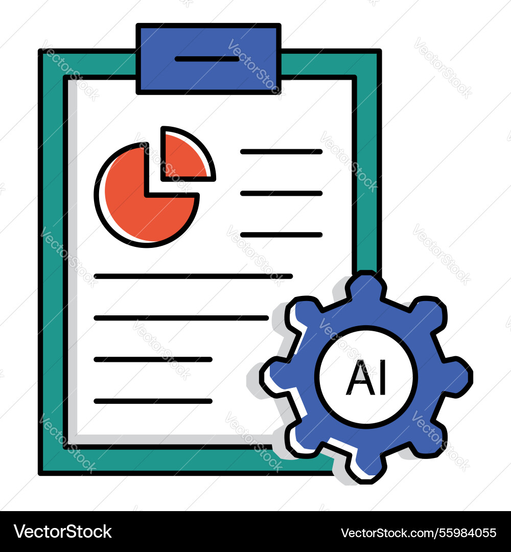 Financial ai automation report data sheet icon vector image