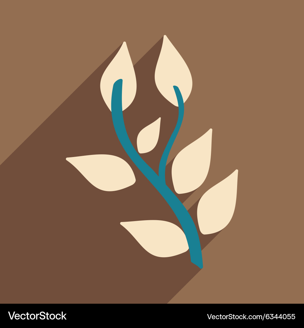 Flat with shadow icon and mobile application basil Vector Image