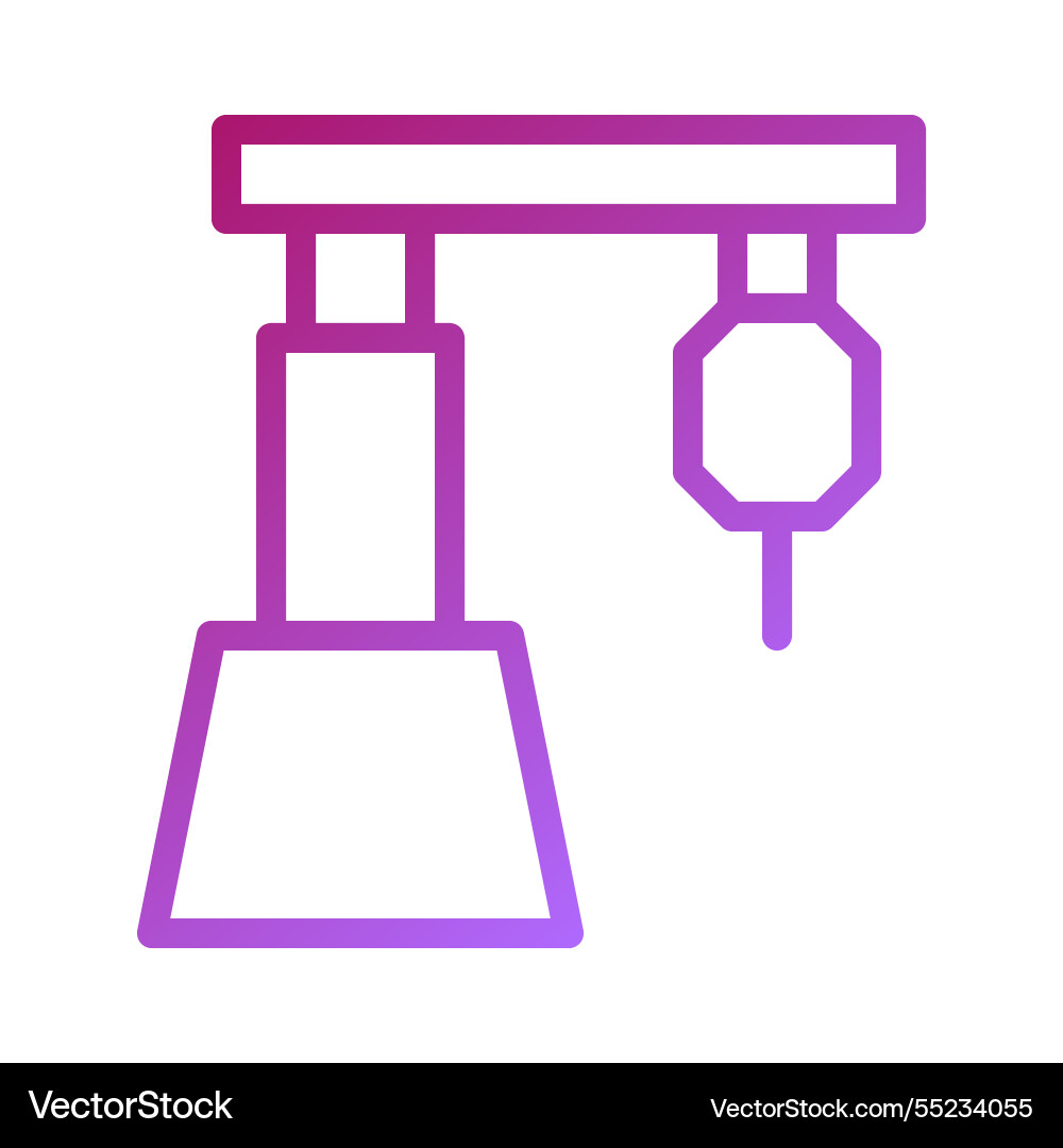 Gradient icon of robotic arm on a white background Gradient icon of robotic arm on a white background Vector Image