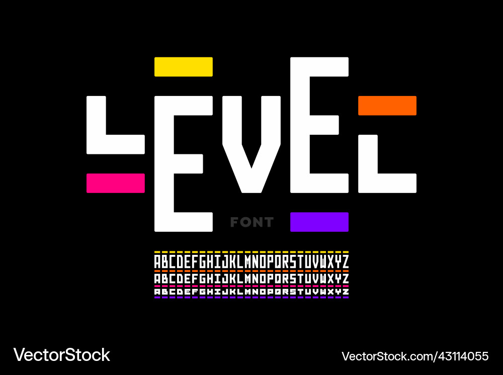 Level Letter Font - Multi-Tiered Typography vector image
