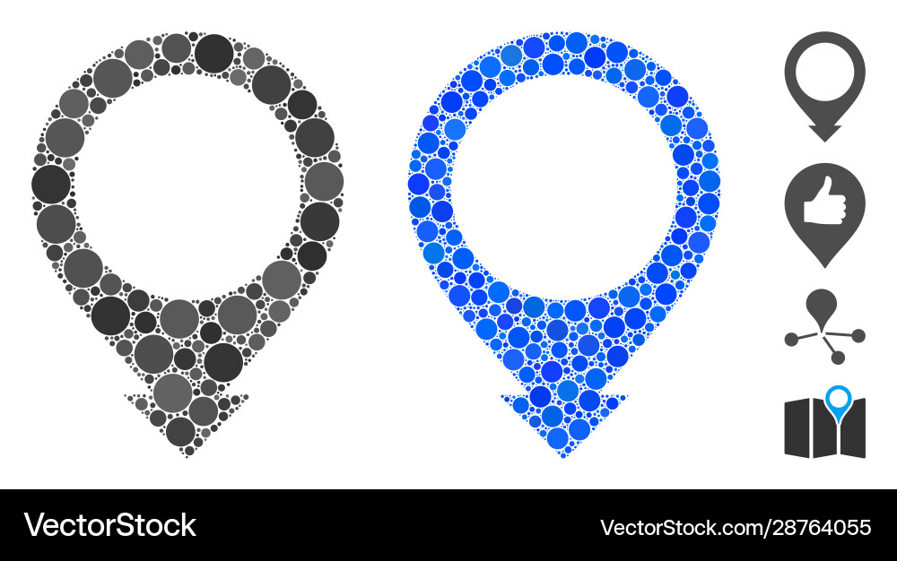 Map pointer composition icon round dots vector image