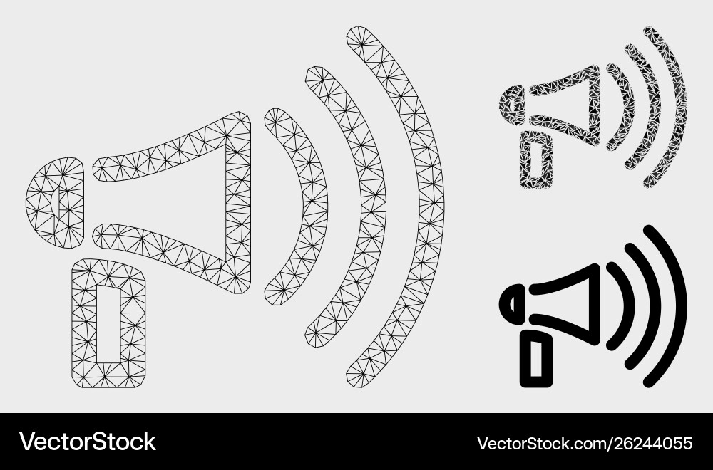 Megaphone mesh carcass model and triangle vector image