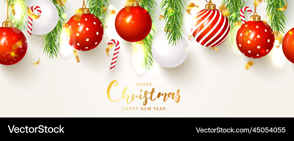 Merry christmas and happy new year bannerholiday vector image