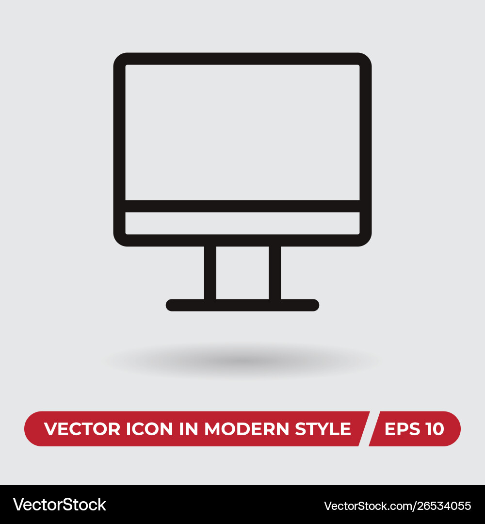 Monitor icon in modern style for web site Monitor icon in modern style for web site vector image