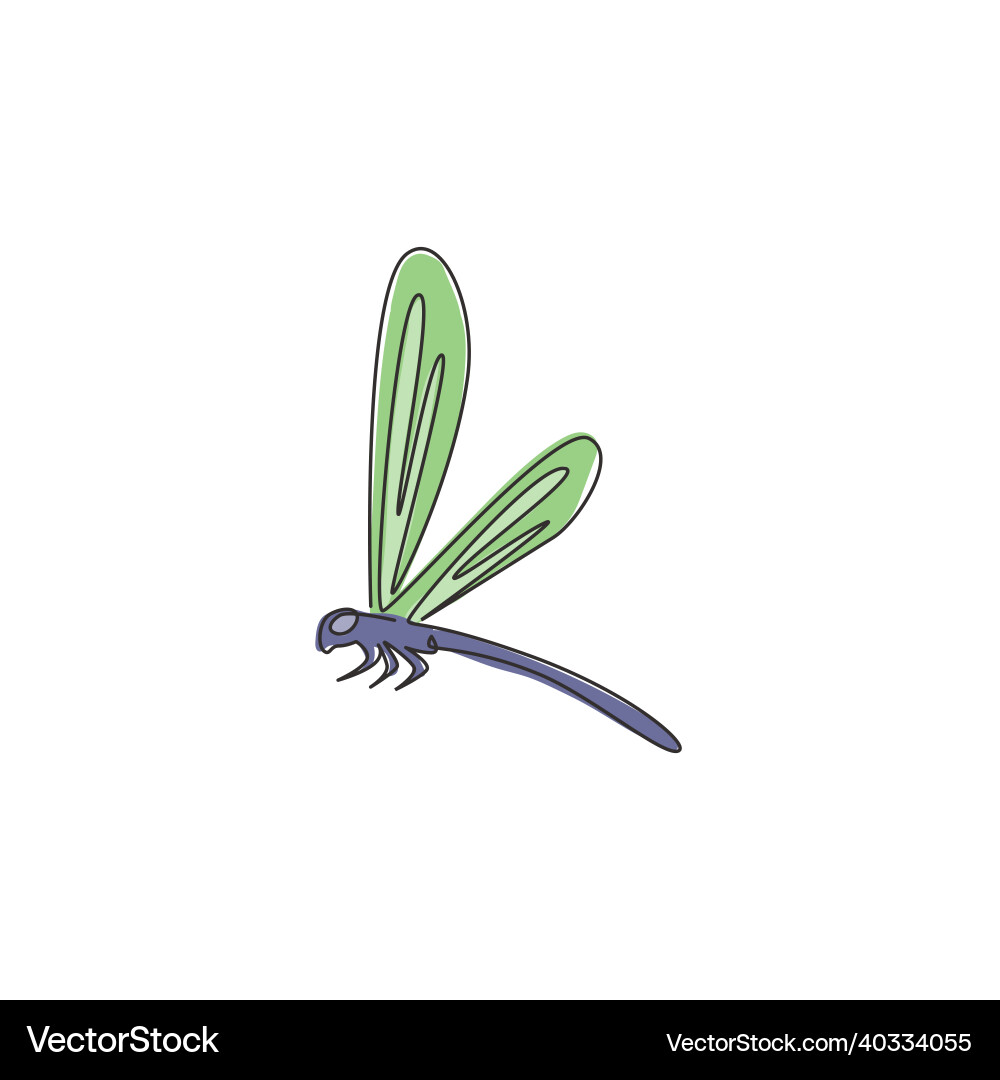One continuous line drawing of agile fliers Vector Image