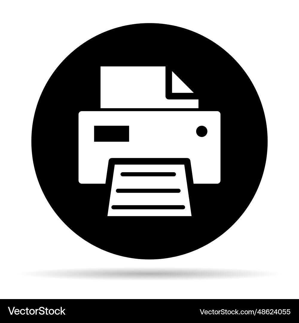 Printer document web shadow icon printout machine Printer document web shadow icon printout machine vector image