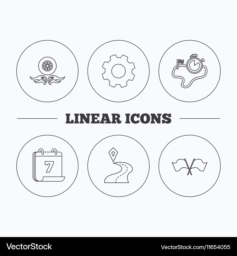 Rennflaggen Timer und Zielpointer Icons vektorbild
