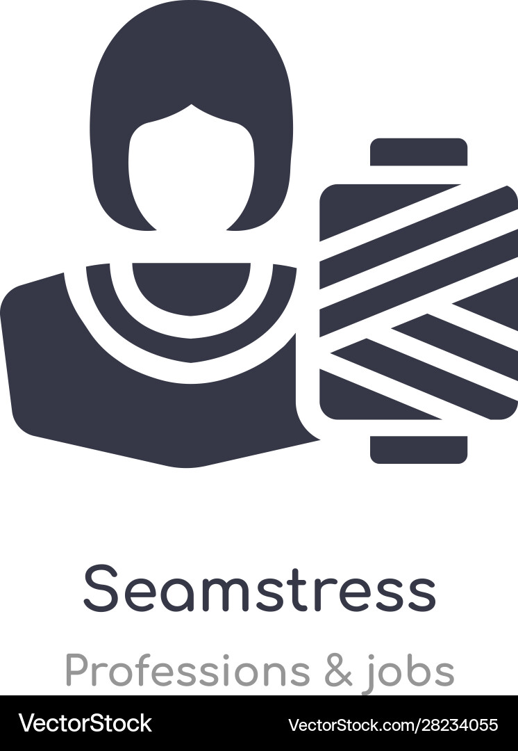 Seamstress-Ikone isoliert von Seamstress-Ikone isoliert von vektorbild
