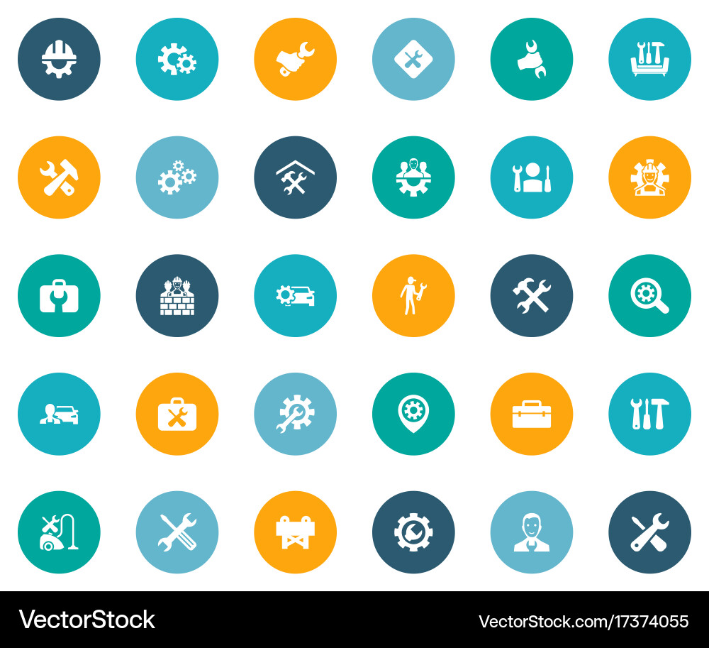 Set of simple fixing icons vector image