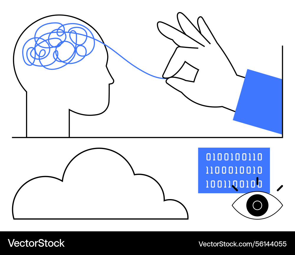 Simplifying complex thoughts through data Simplifying complex thoughts through data vector image