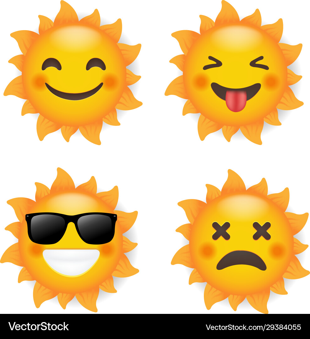 Sun set isolated white background Royalty Free Vector Image