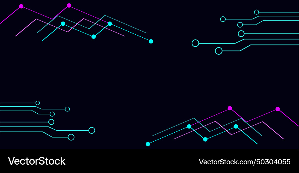 Tech template in cyberpunk style geometric shape Tech template in cyberpunk style geometric shape vector image