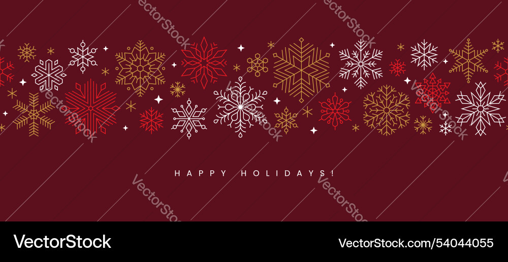 Winter Snowflake Christmas Card Vector Image