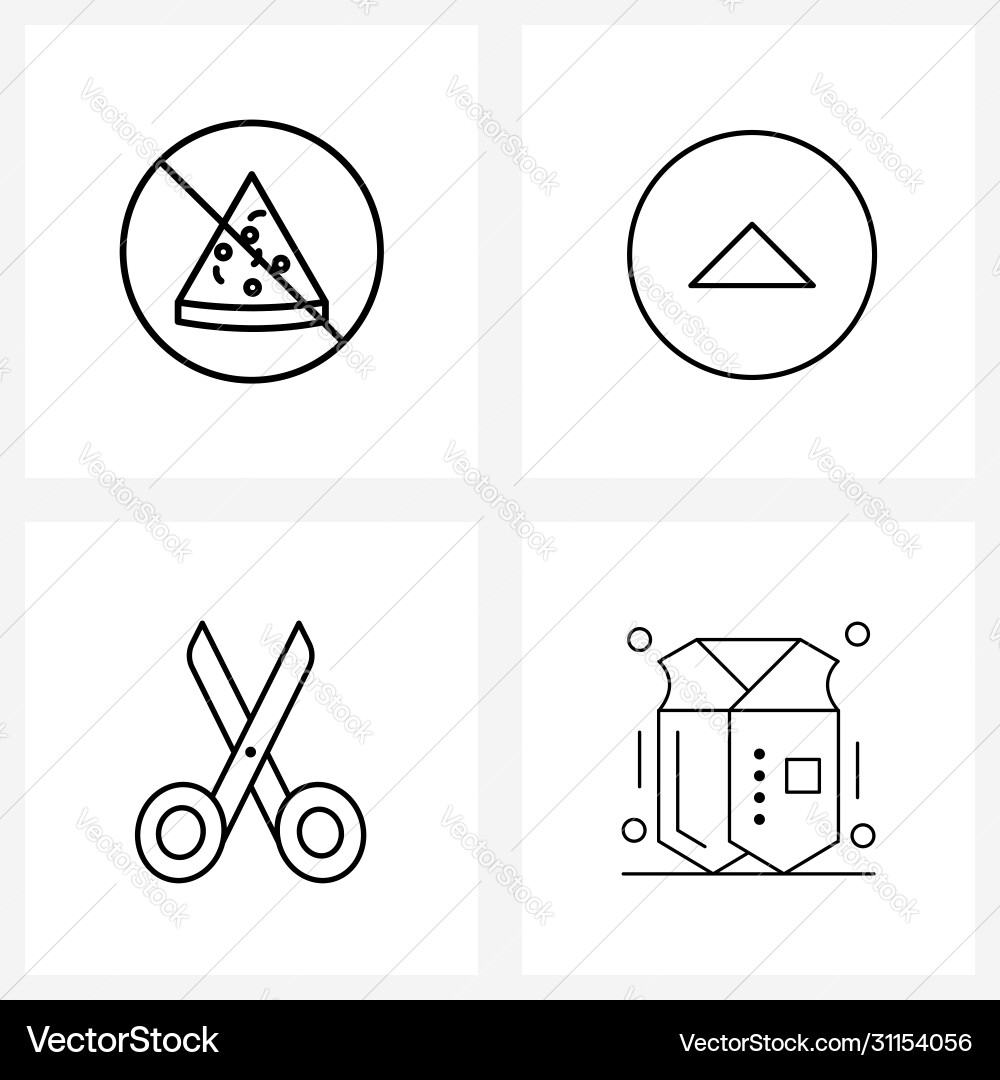 4 universal line icons for web and mobile no edit Vector Image