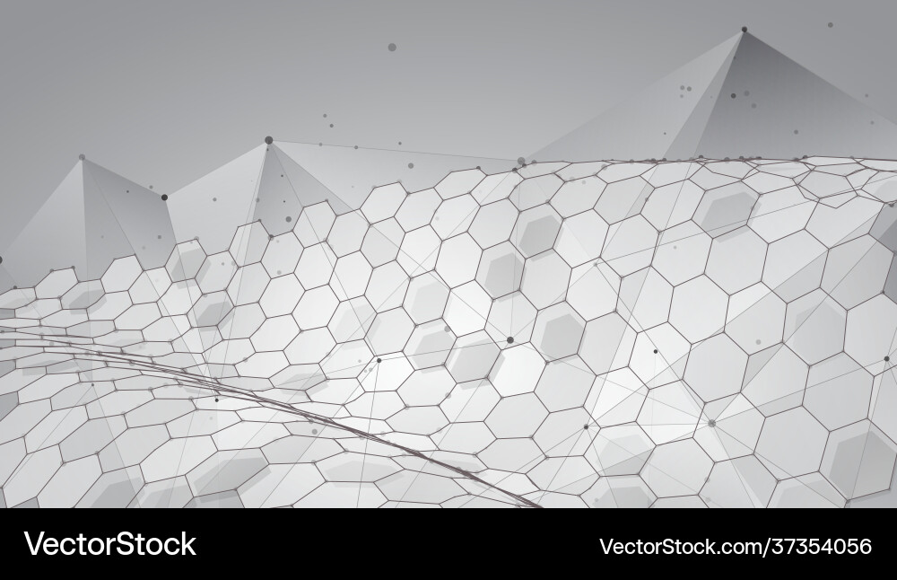 Abstract background with hexagons 3d design Vector Image