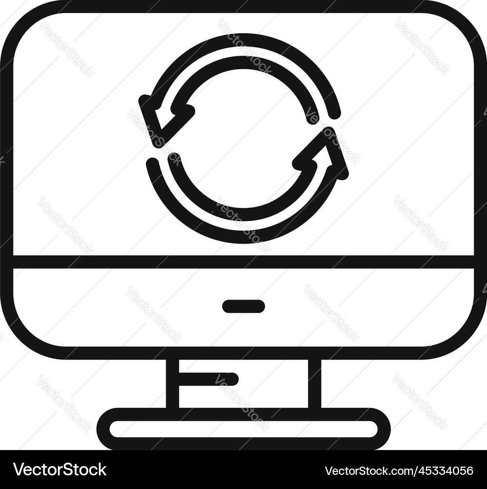 Backup pc icon outline data cloud Backup pc icon outline data cloud vector image