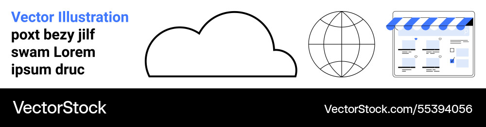 Cloud computing concept with icon globe Vector Image