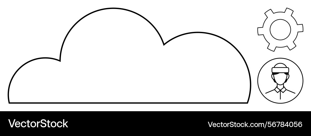 Cloud computing concept with user avatar and gear Vector Image